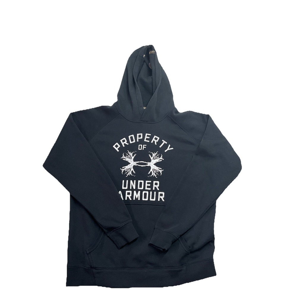 UNDER ARMOUR Men's Large HOODIE SWEATSHIRT (black; loose fit) EUC